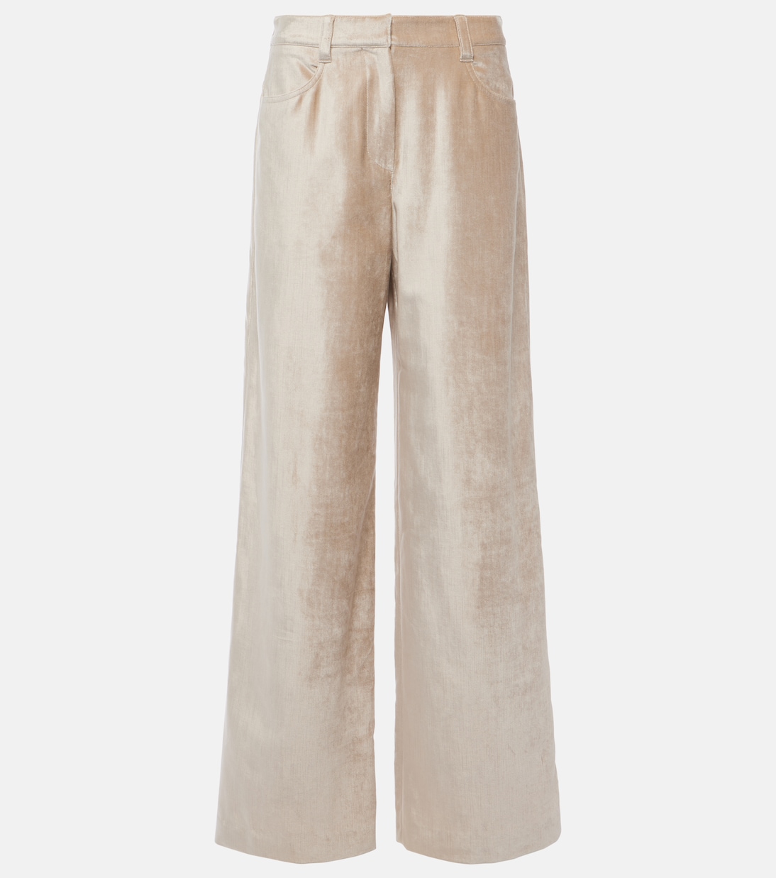 

Широкие брюки из смесовой хлопковой ткани Brunello Cucinelli, Beige Rosato