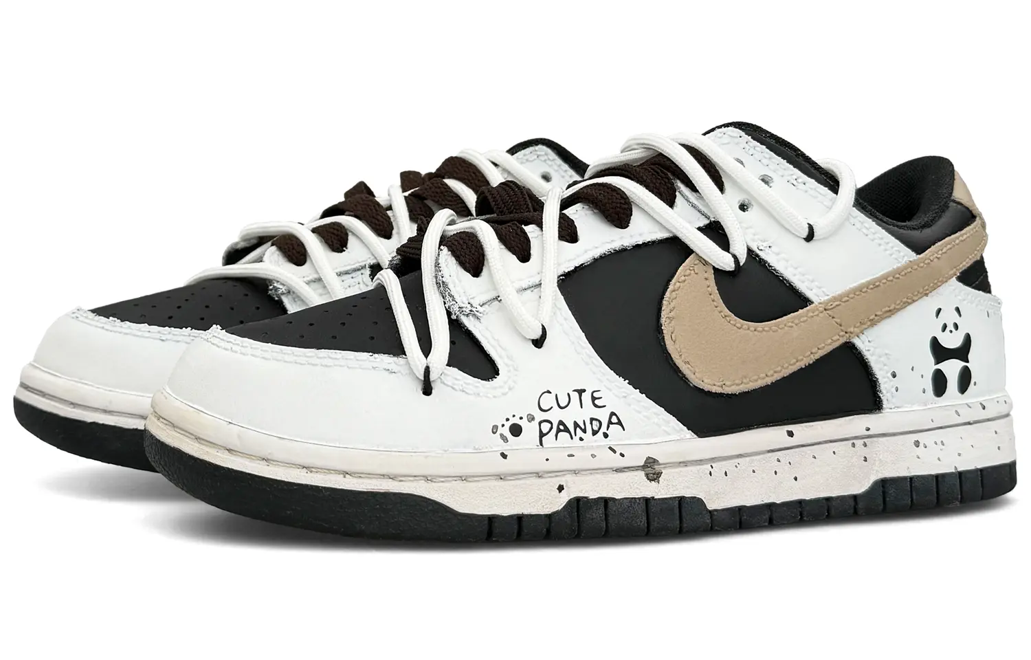

Кроссовки Nike Dunk Skateboarding Shoes Women's Low-top Black, белый