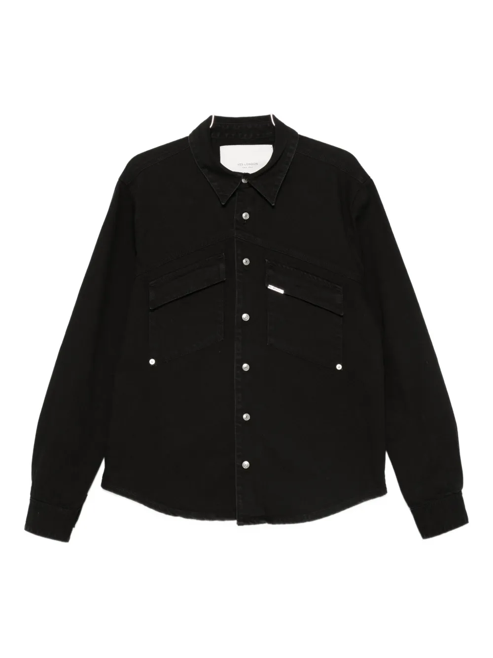 

Рубашка из хлопка с отложным воротником Yes London, черный