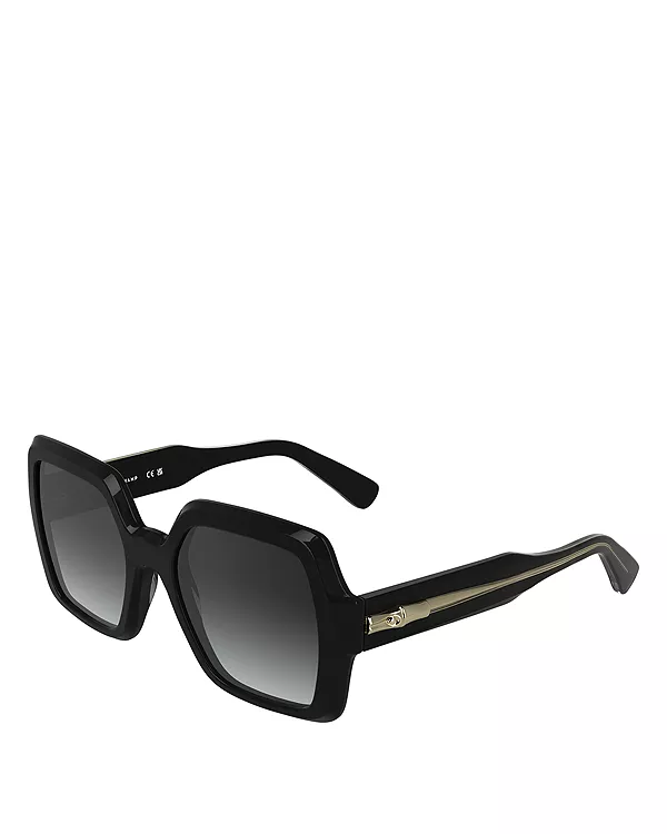 

Крупные квадратные солнцезащитные очки Roseau, 54 мм Longchamp, черный