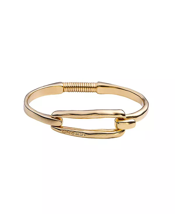 

Жесткий металлический браслет с покрытием из стерлингового серебра и 18-каратного золота Unode50, gold