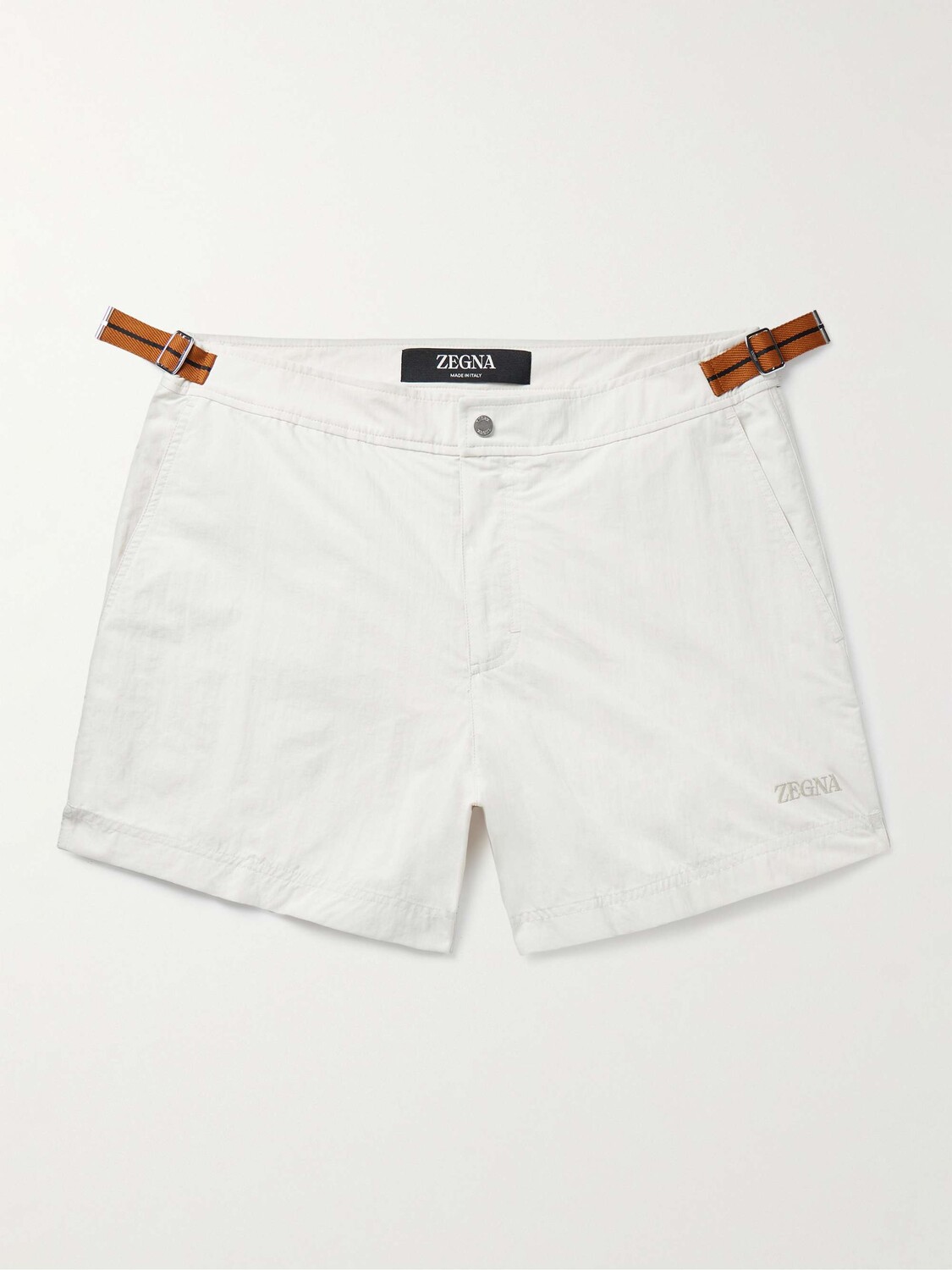 

Купальные шорты Slim-Fit средней длины с тесьмой ZEGNA, белый