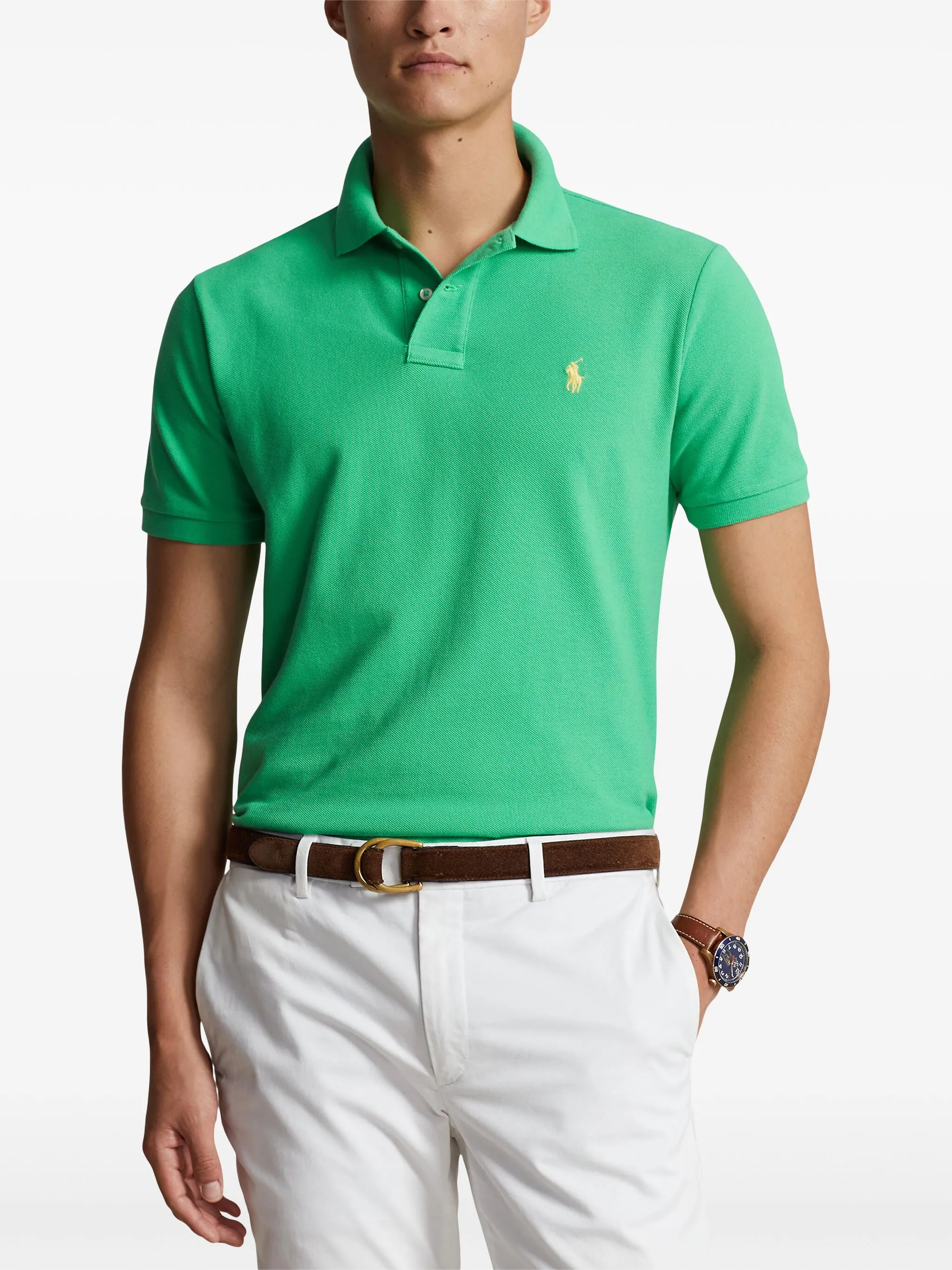 Рубашка поло с логотипом Polo Pony Polo Ralph Lauren, зеленый — фото 3