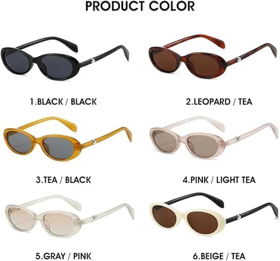 

Солнцезащитные очки для мужчин и женщин - защита UV400 - овальная маленькая оправа с цветными линзами для занятий спортом на открытом воздухе и вождения QWBSER, 2