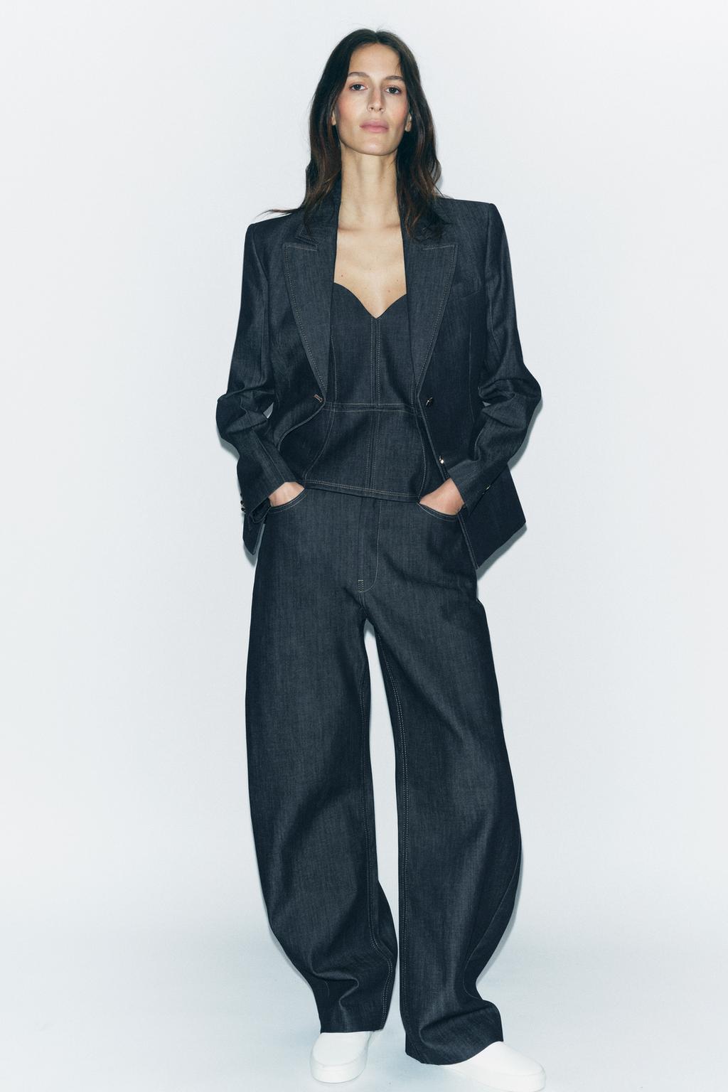 

Джинсовый блейзер ZARA, синий