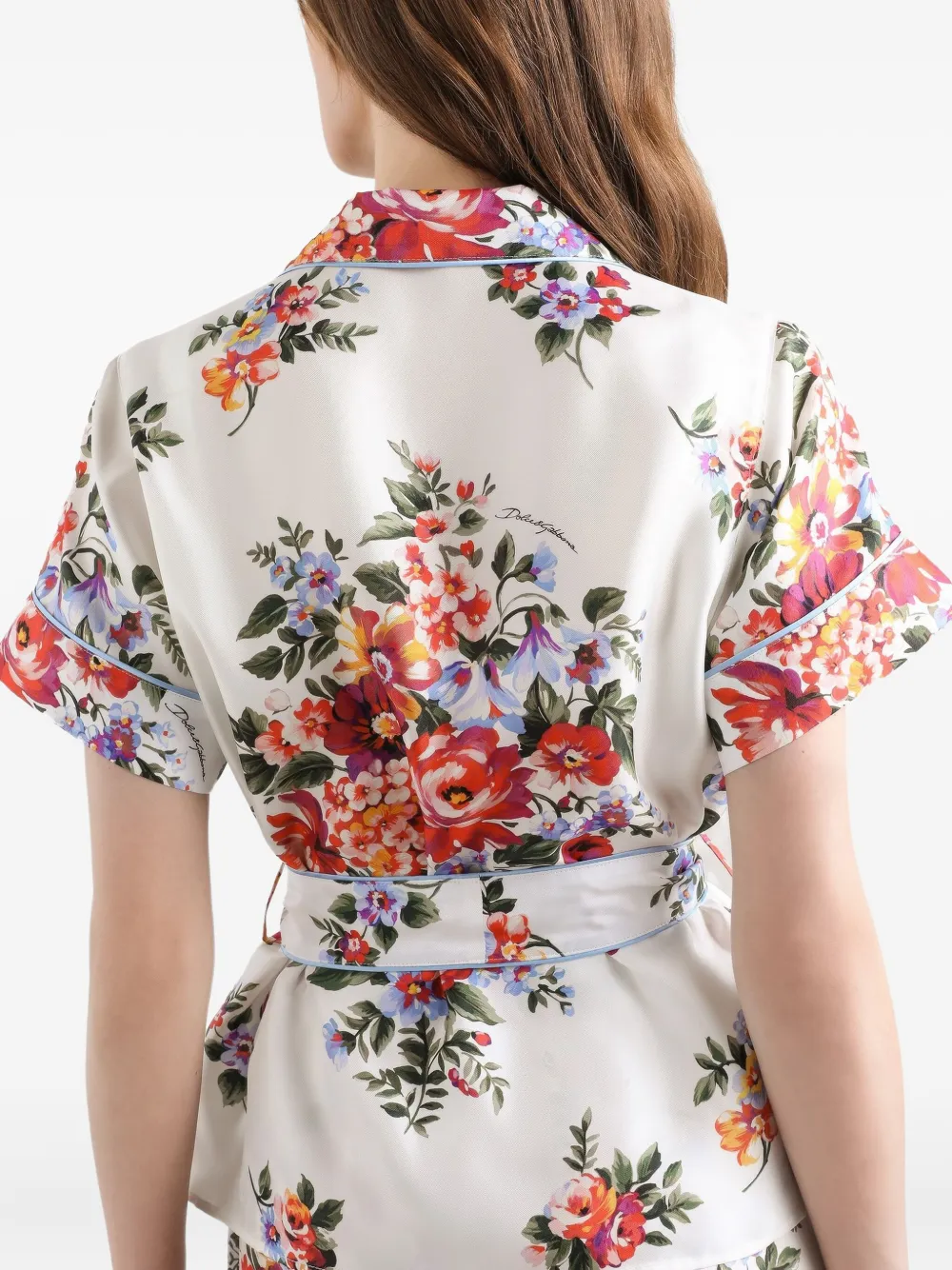 Рубашка с цветочным принтом Dolce & Gabbana, белый — фото 4