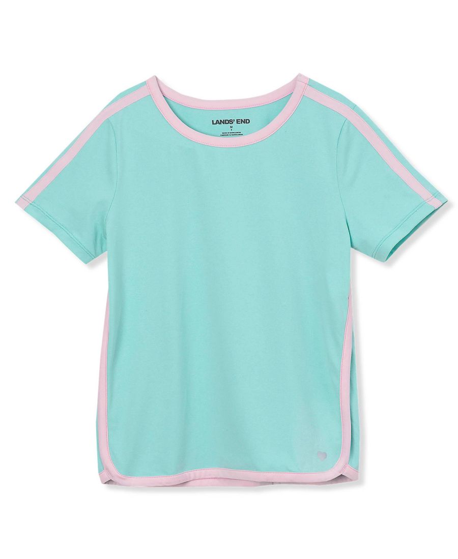 

Детская спортивная футболка с коротким рукавом и закругленным низом Lands' End, Aruba blue, Синий, Детская спортивная футболка с коротким рукавом и закругленным низом Lands' End, Aruba blue