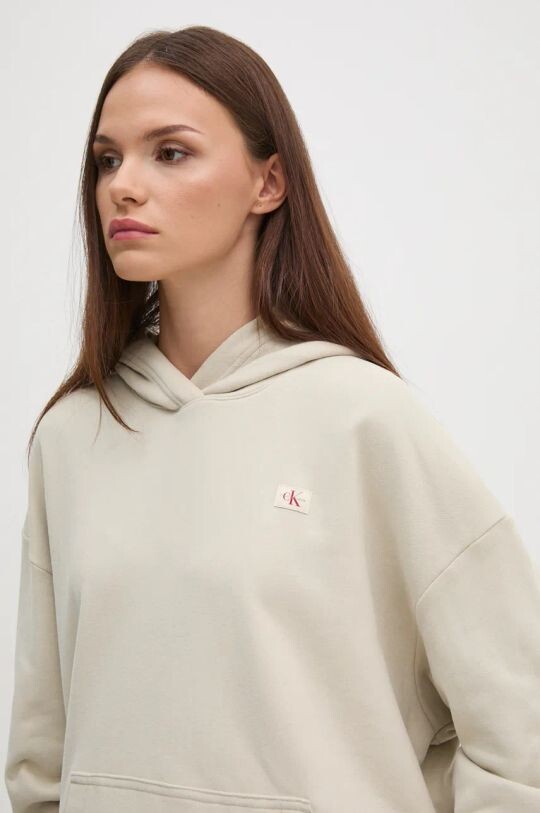 

Хлопковая толстовка Calvin Klein Jeans, бежевый