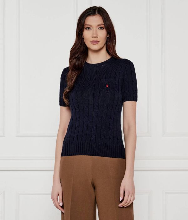 

Джемпер женский Polo Ralph Lauren облегающего кроя с коротким рукавом, синий