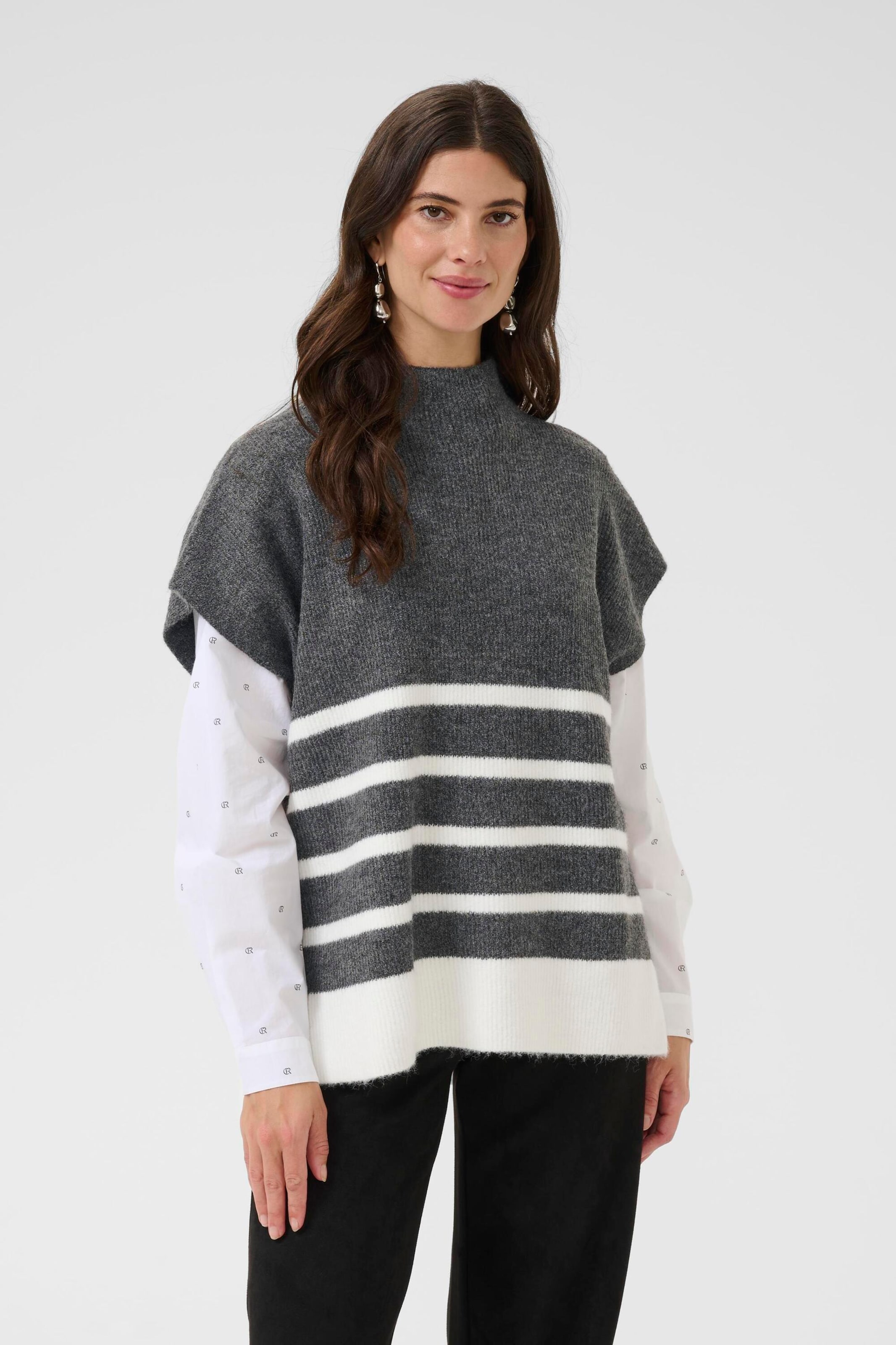 

Cream Свитер 'CRStari' в крапчатом сером цвете