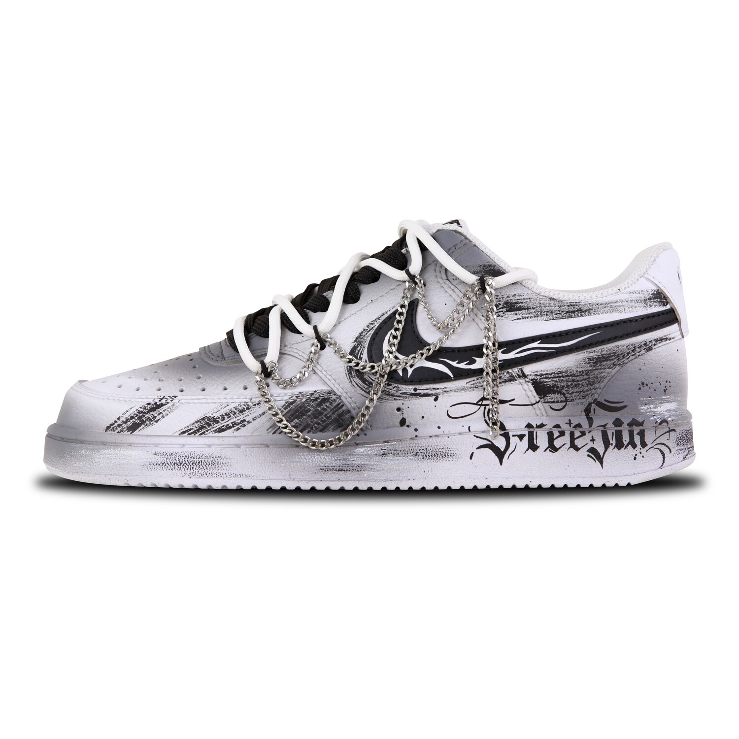 

Кроссовки Nike Court Vision 1 Skateboarding Shoes Women's Low-top Grey/white, темно-серый
