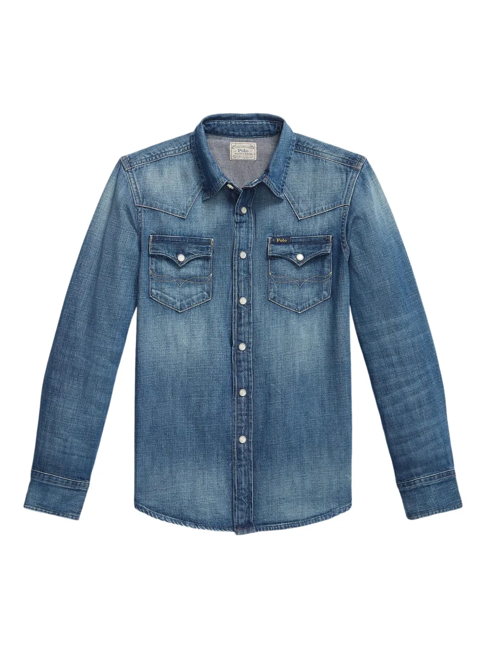 

Джинсовая рубашка с длинными рукавами POLO RALPH LAUREN KIDS, синий