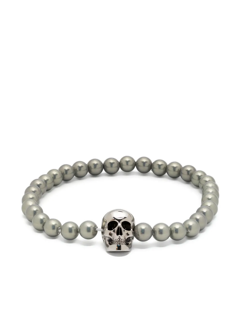 

Браслет с жемчугом и декором Skull Alexander McQueen, серебяный
