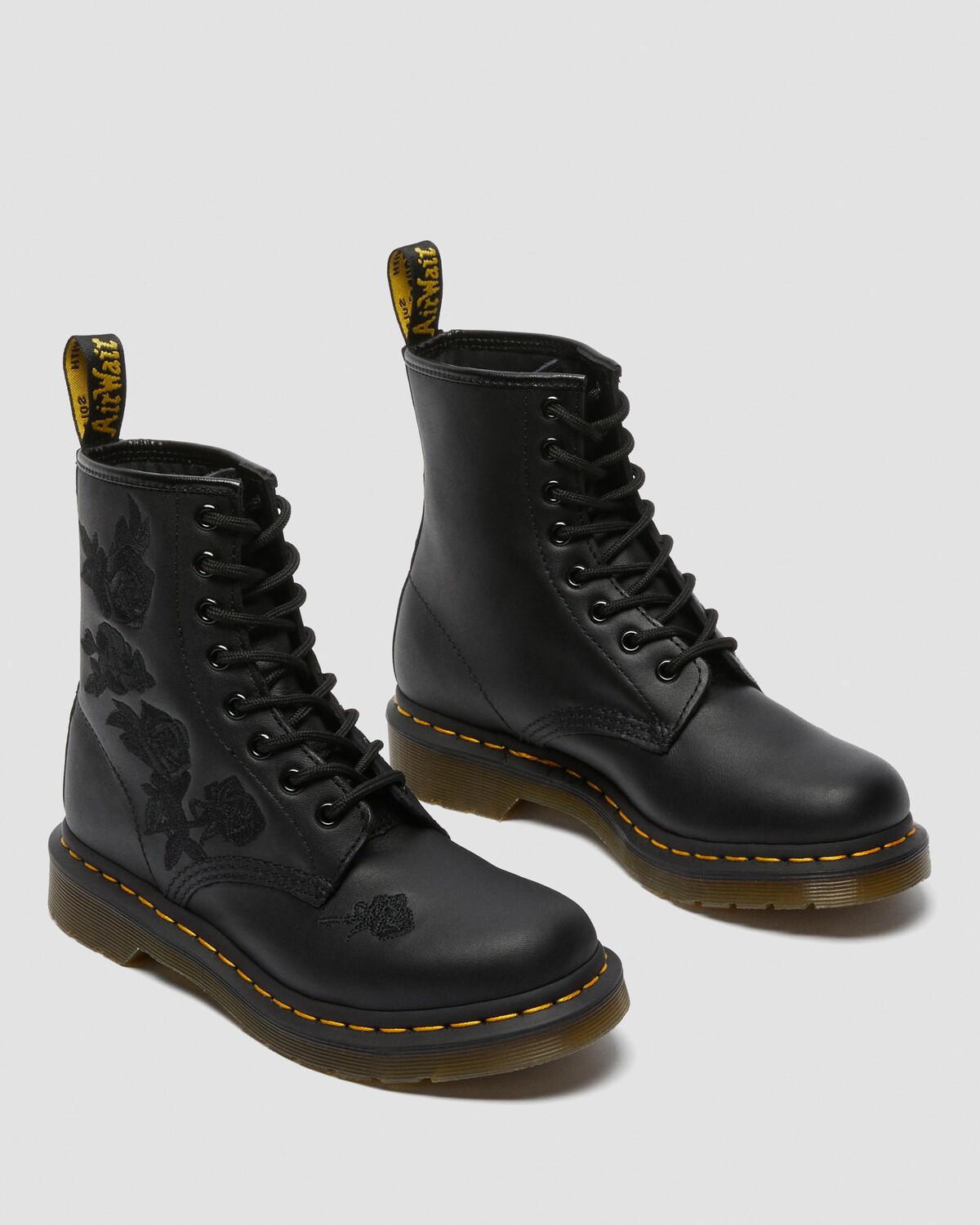 Ботинки женские Dr. Martens 1460 Vonda Mono с цветочным принтом, черный — фото 3