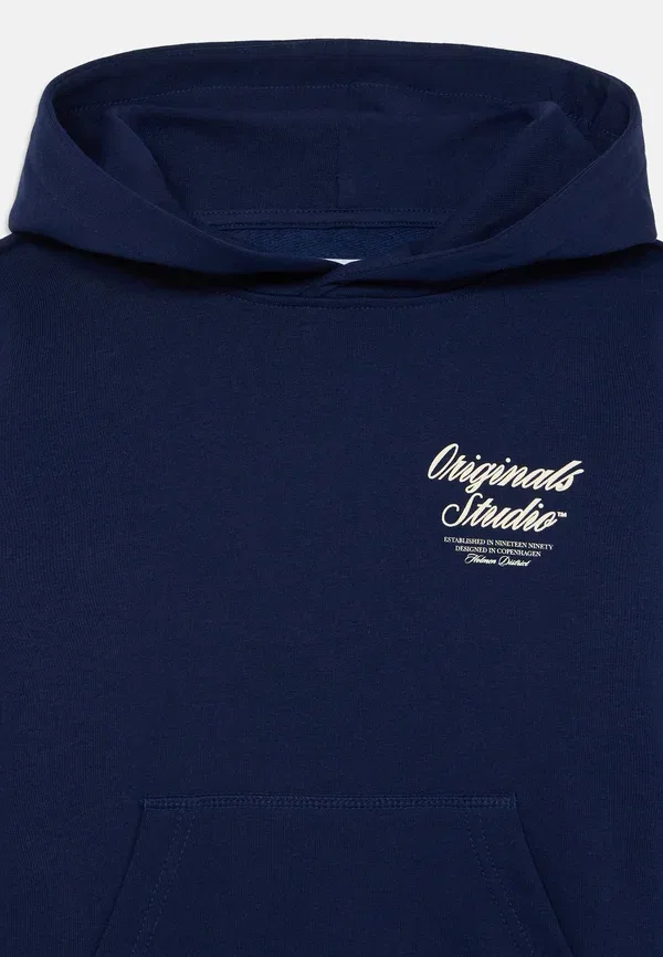 Толстовка с капюшоном Jornorrebro typo back hood sn jnr hoodie Jack & Jones Junior, океанская пещера — фото 3