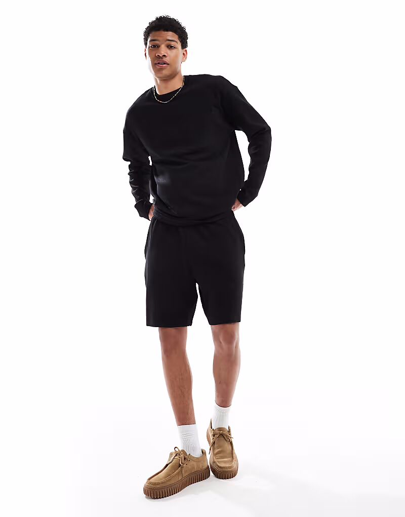 

Короткие шорты New Look в рубчик черного цвета