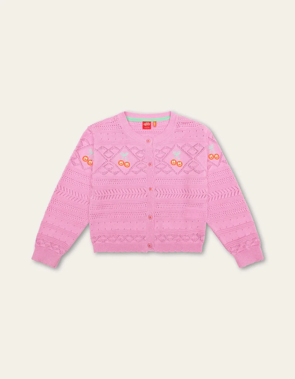 Кардиган с вишневым узором Oilily, розовый