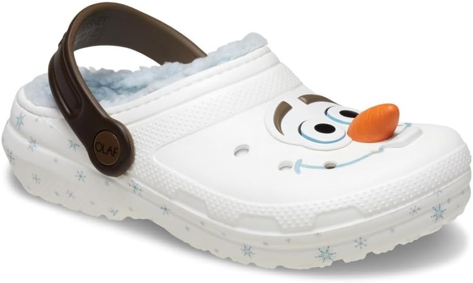 Детские кроксы Crocs с рисунком Олафа из «Холодного сердца», классические с утеплителем, мультиколор — фото 2