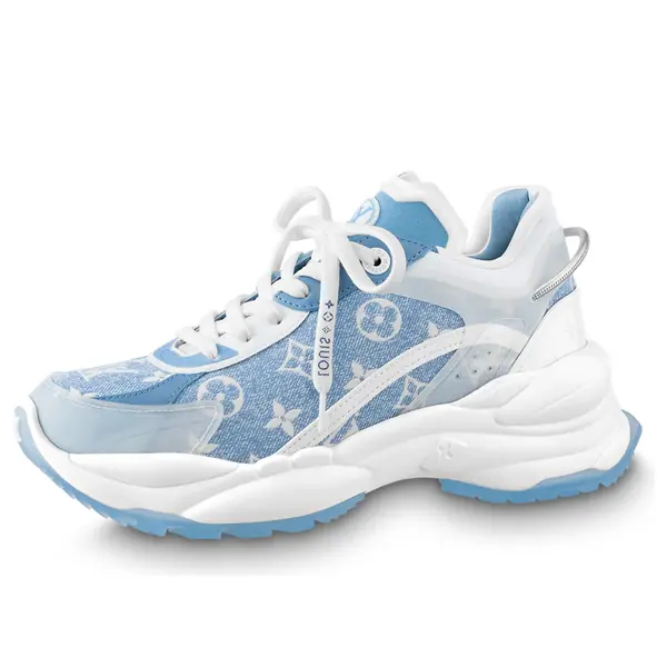 Кроссовки run 55 sneakers 'blue denim monogram' Louis Vuitton, синий