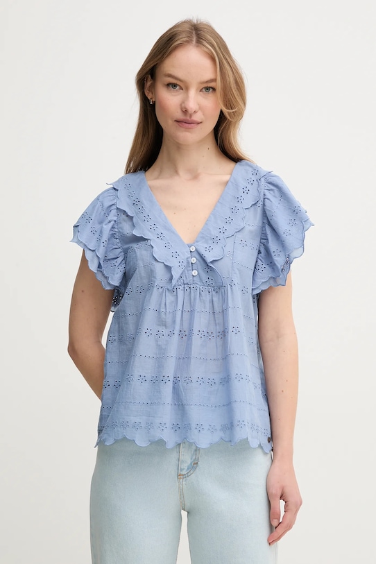 

Хлопковая блузка DAME Pepe Jeans, синий