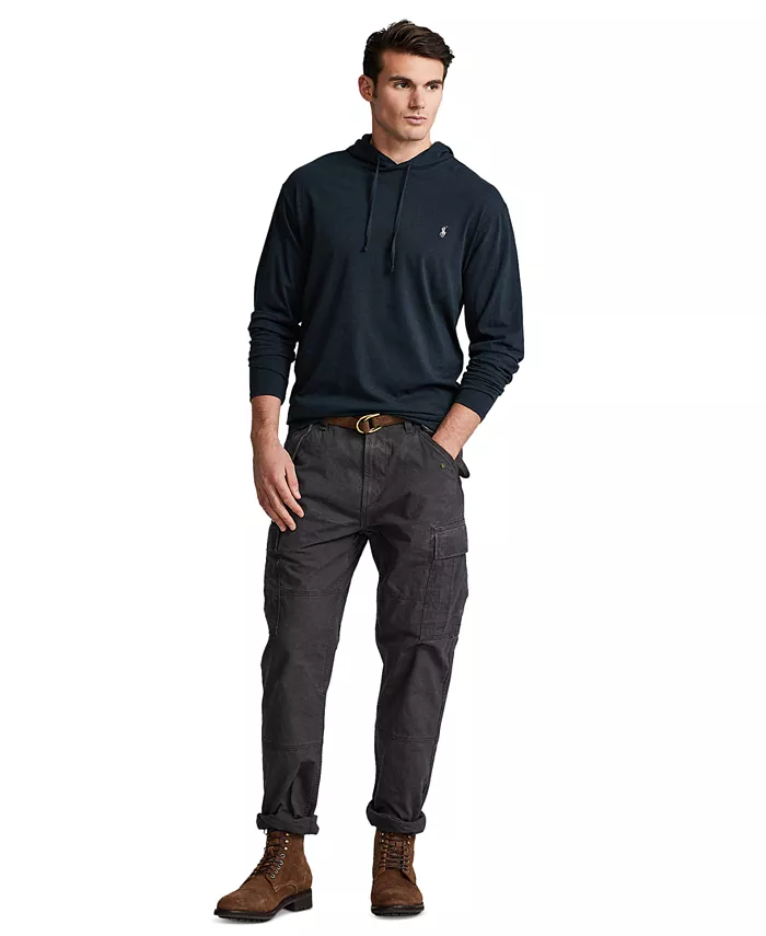 Мужская толстовка с капюшоном Big & Tall из джерси Polo Ralph Lauren, черный — фото 2