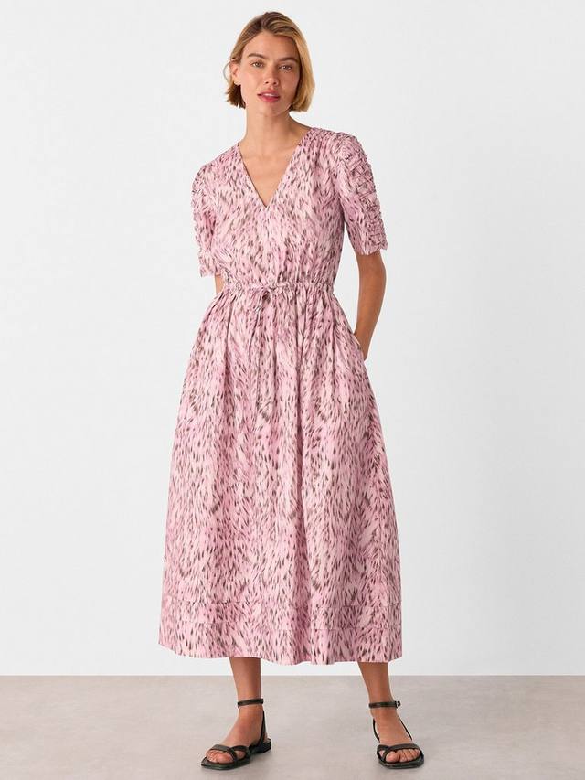 

Леопардовый принт платье-миди расклешенное Whistles, Pink/Multi