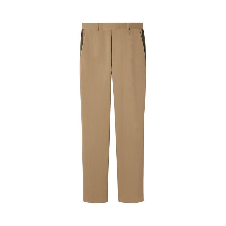 

Брюки Gucci Web Triband Gabardine Trousers Saturn, желто-коричневый