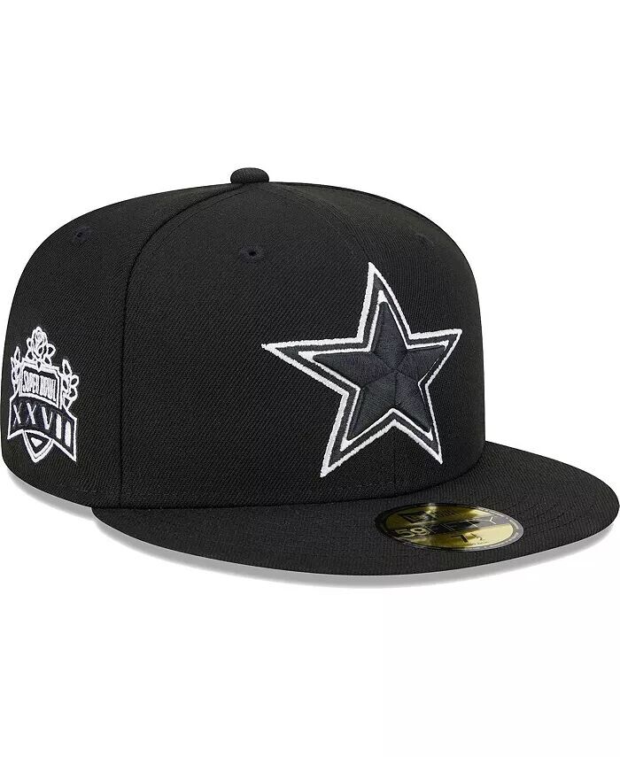 

Мужская черная приталенная шляпа Dallas Cowboys с основной нашивкой 59FIFTY New Era