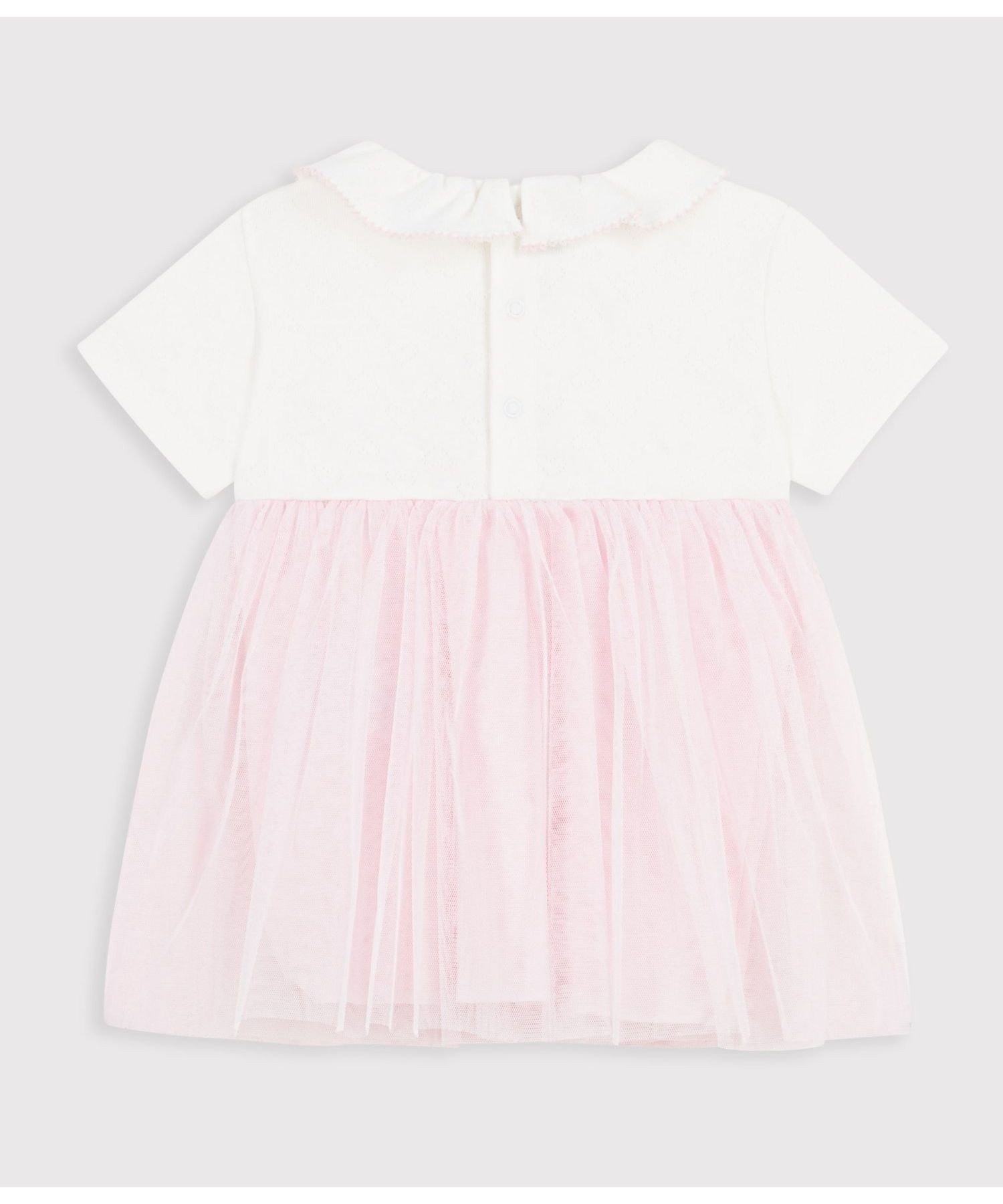 Платье из тюля PETIT BATEAU, White/Light Pink — фото 3
