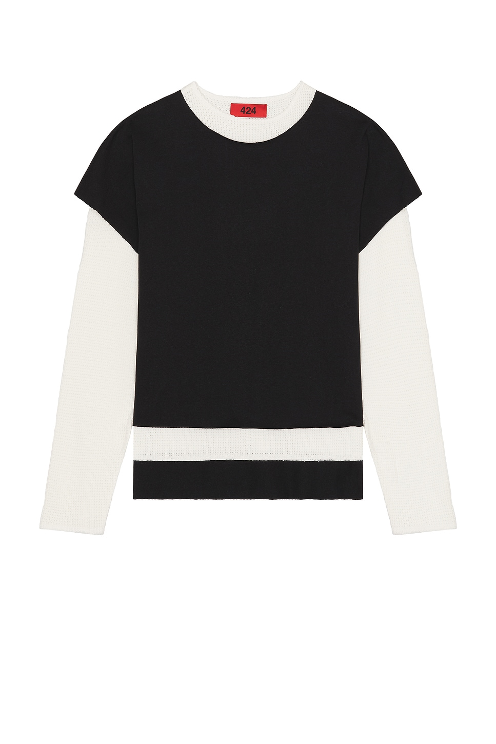 

Двойная футболка в стиле дистресс 424, black & salt white