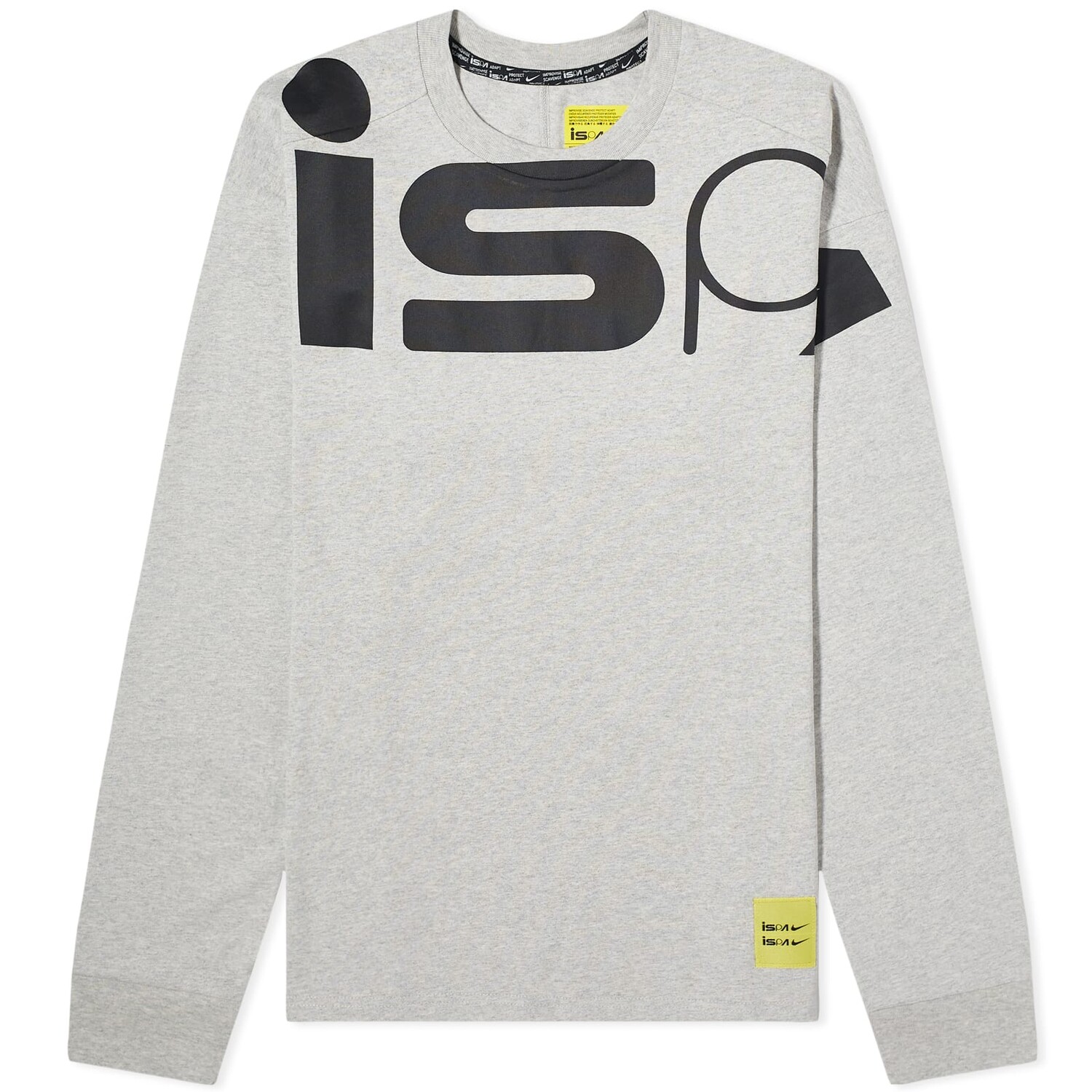 Лонгслив Nike Ispa Long Sleeve T-Shirt, цвет Grey Heather & Black