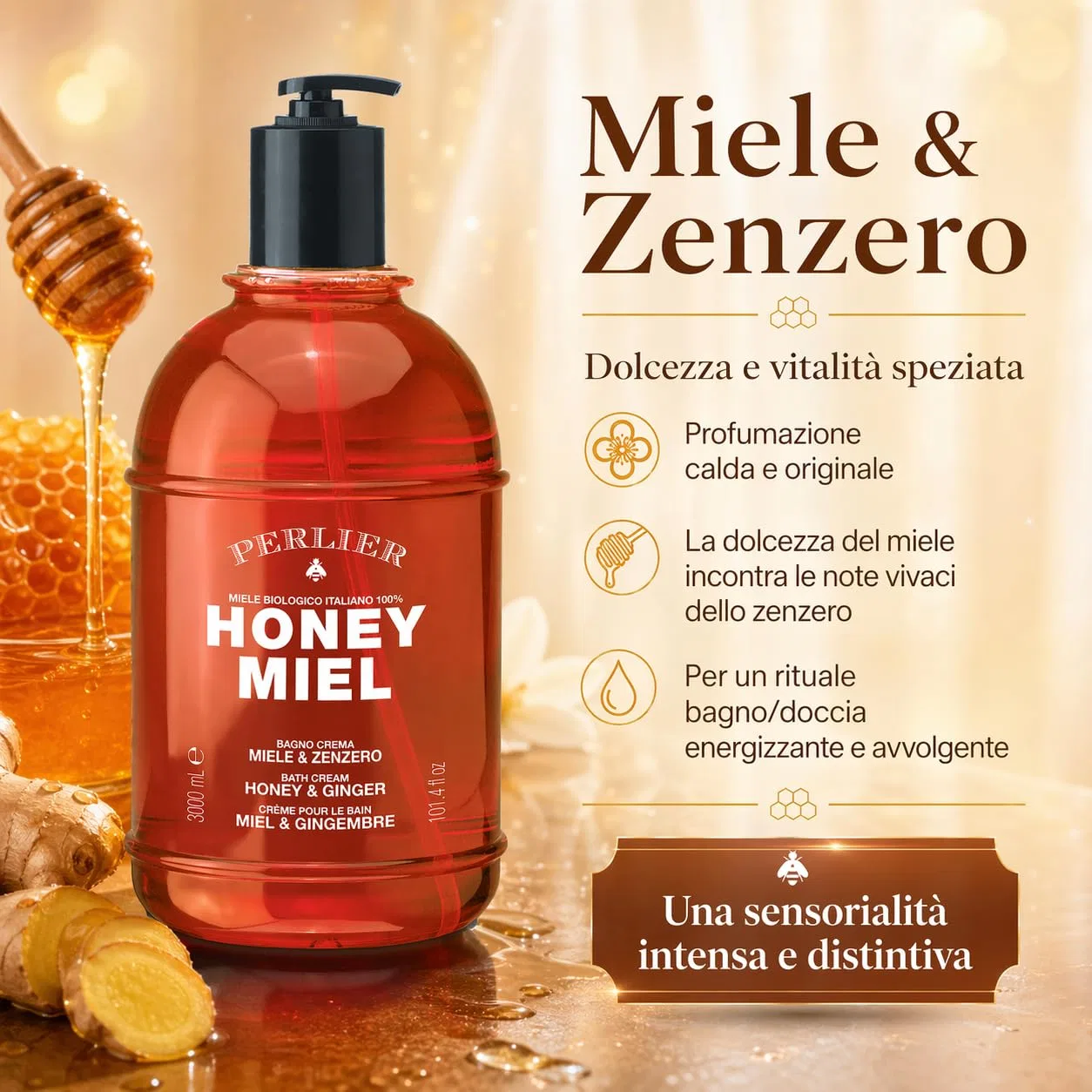 Крем для ванны Perlier Honey Miel Honey & Ginger 3000 мл Perlier — фото 4