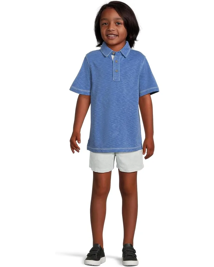 Поло Johnston & Murphy Kids Vintage Slub Polo (Big Kid), RoyalSee Less — фото 4