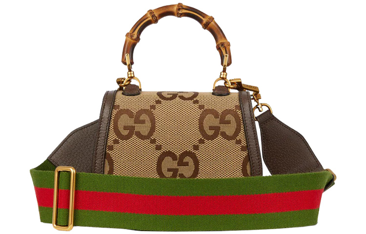 Мини-сумка Gucci 1947 Bamboo с отделкой из кожи — фото 4