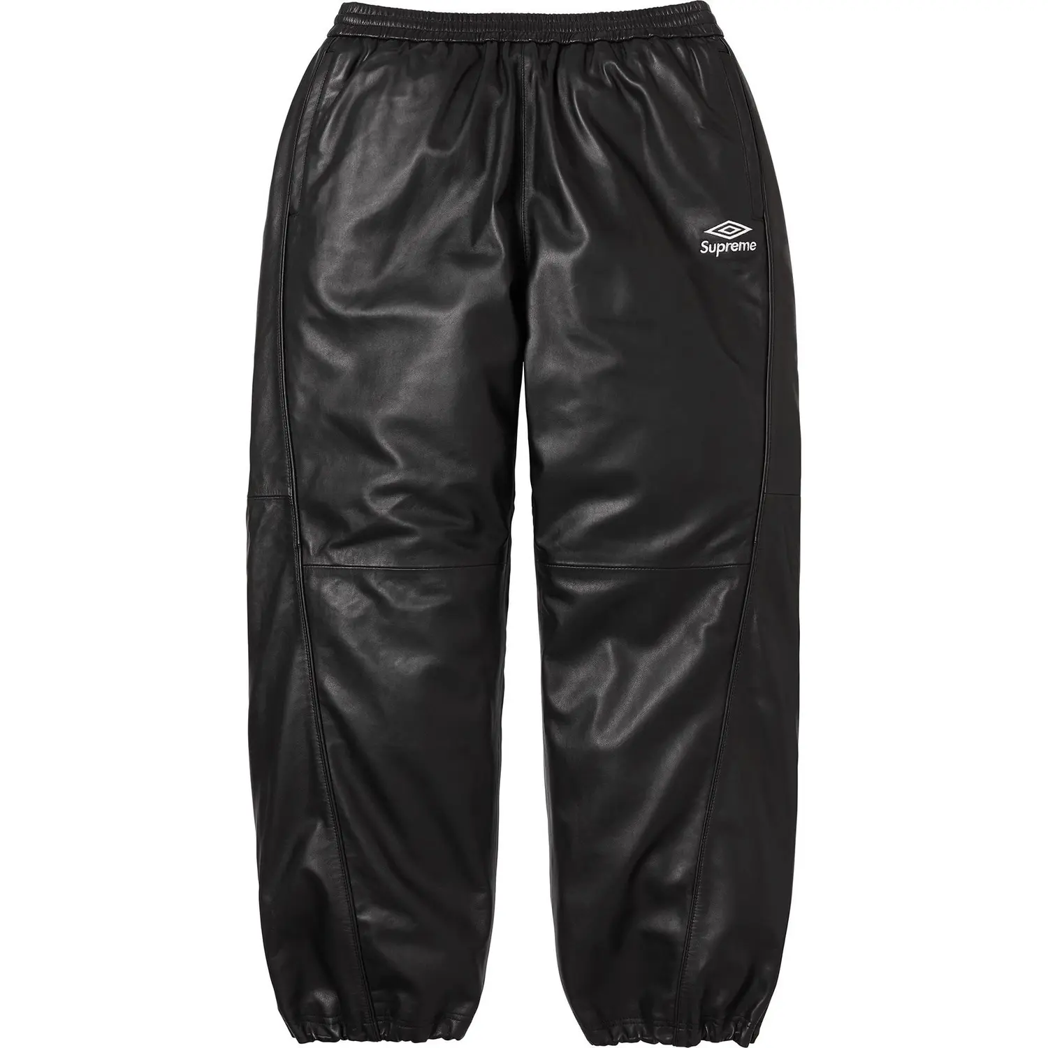 Кожаные спортивные штаны umbro collaboration fw25 week4 вязаные Supreme, черный — фото 4