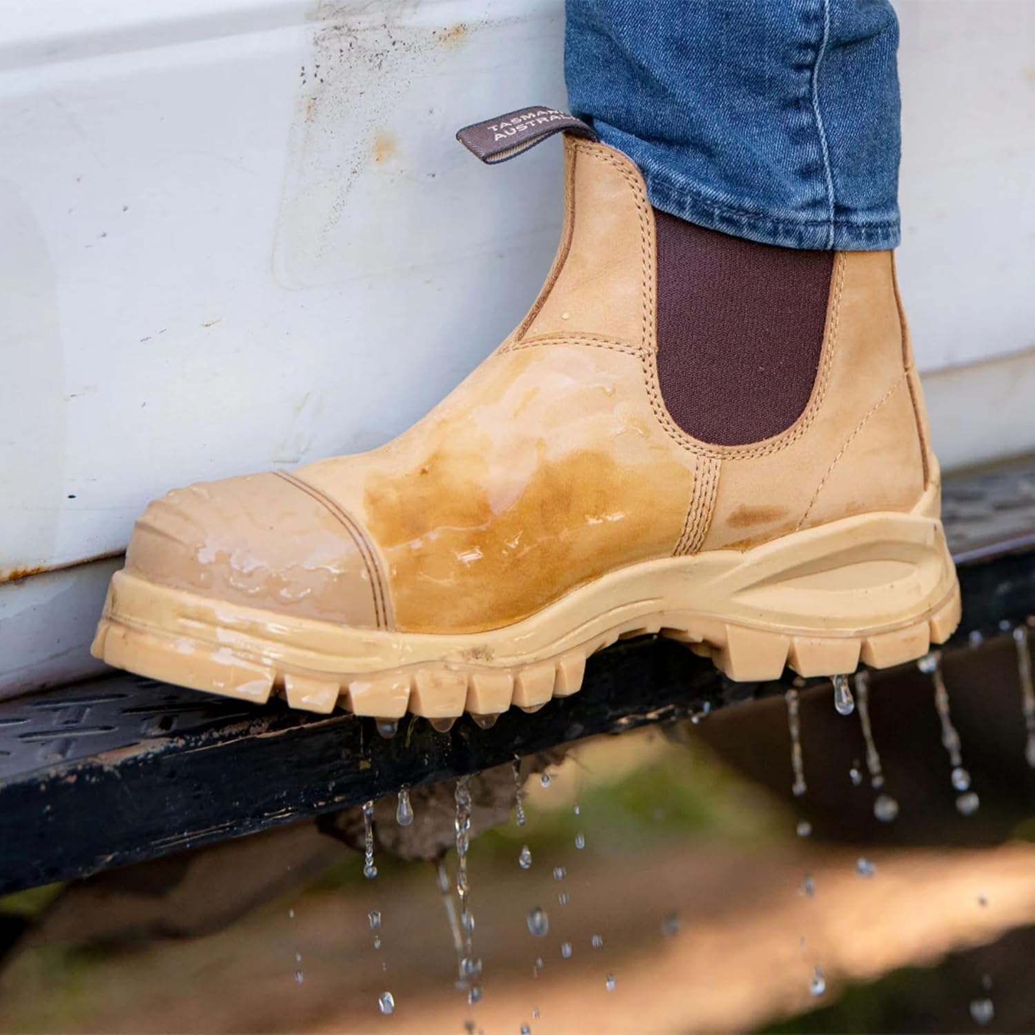 Ботинки Blundstone Extreme с стальным носком для мужчин и женщин, Wheat Premium Nubuck — фото 4