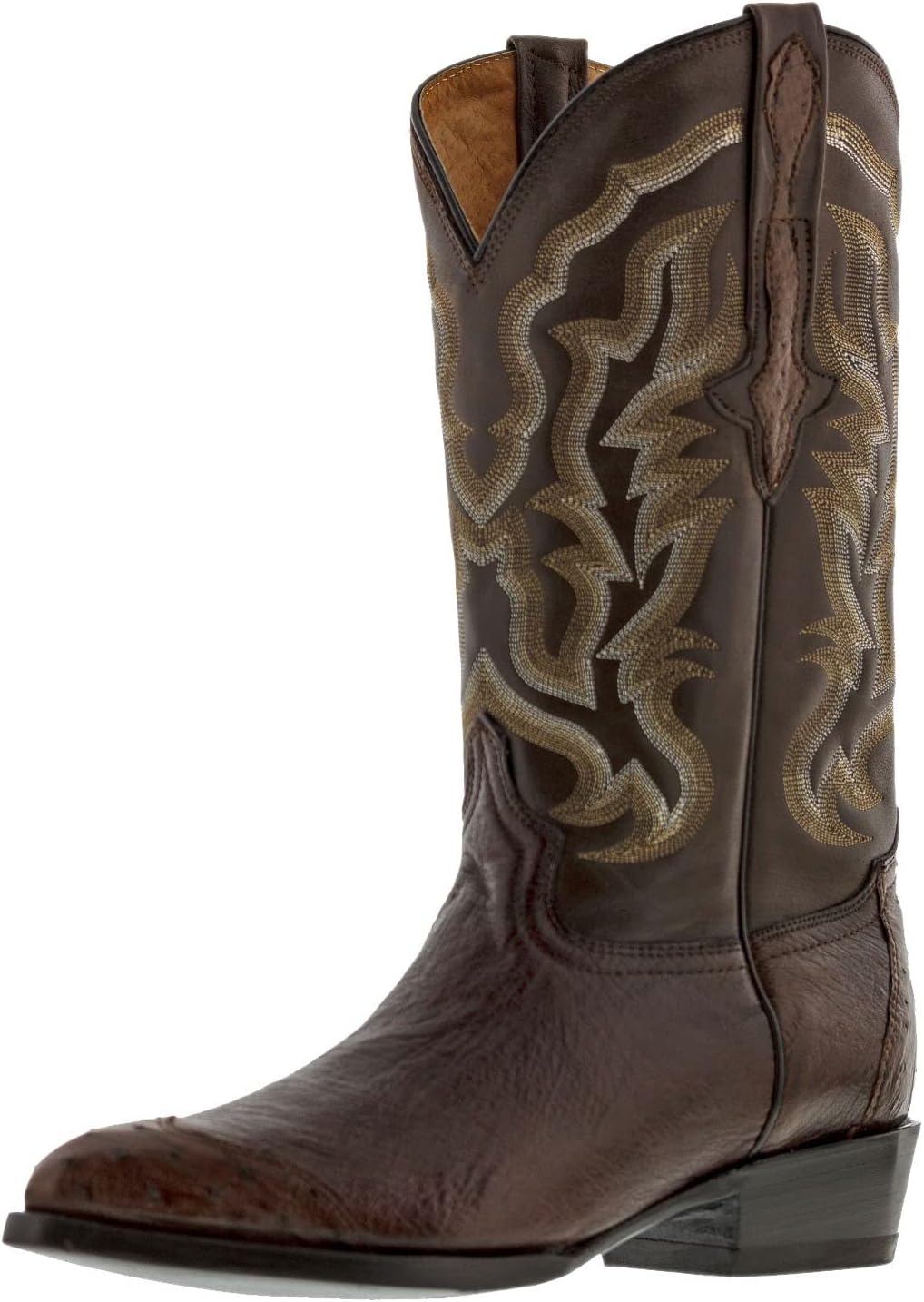 

Мужские коричневые вестерн-ковбойские сапоги с накладкой из настоящей кожи страуса, носок J Cowboy Professional