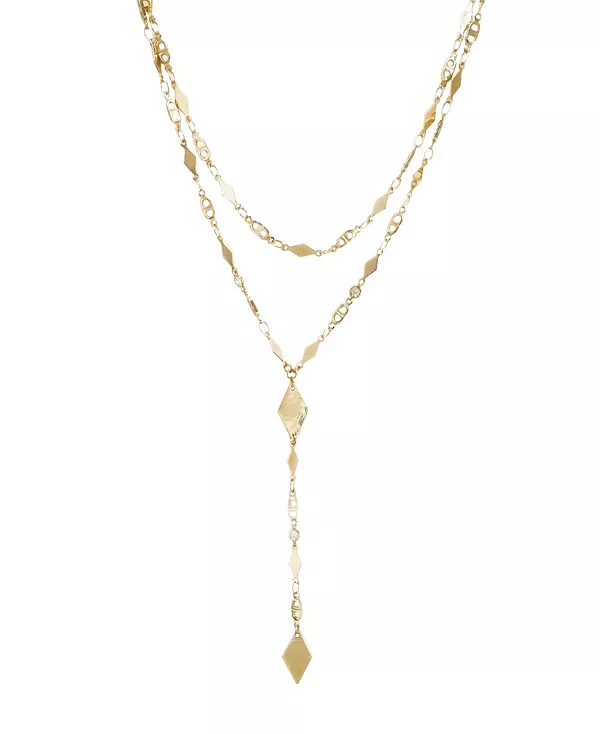 

Многослойное лариатное ожерелье Augustine Ettika, gold