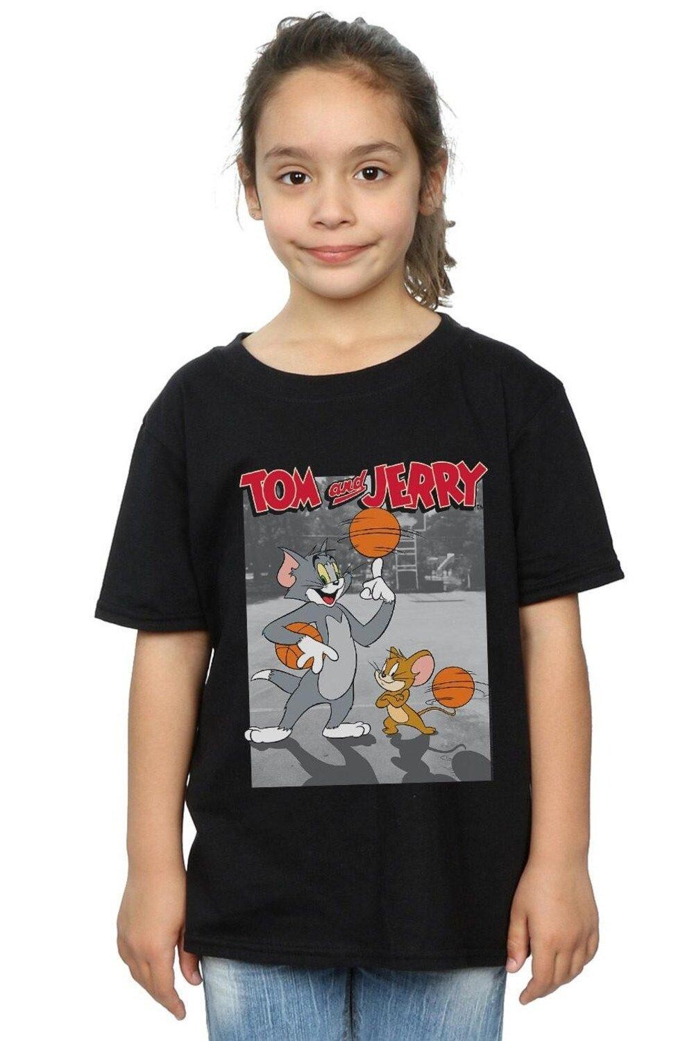 

Хлопковая футболка Basketball Buddies Tom & Jerry, черный
