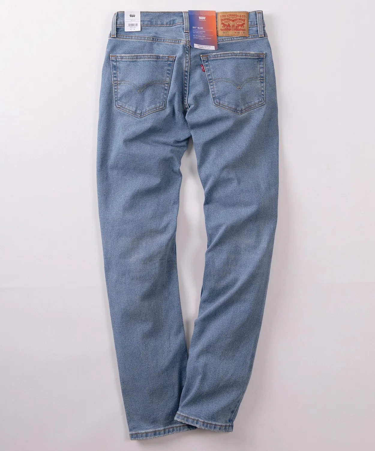 Джинсы Slim Fit Straight Levi's 511 stretch 5-pocket синие — фото 3