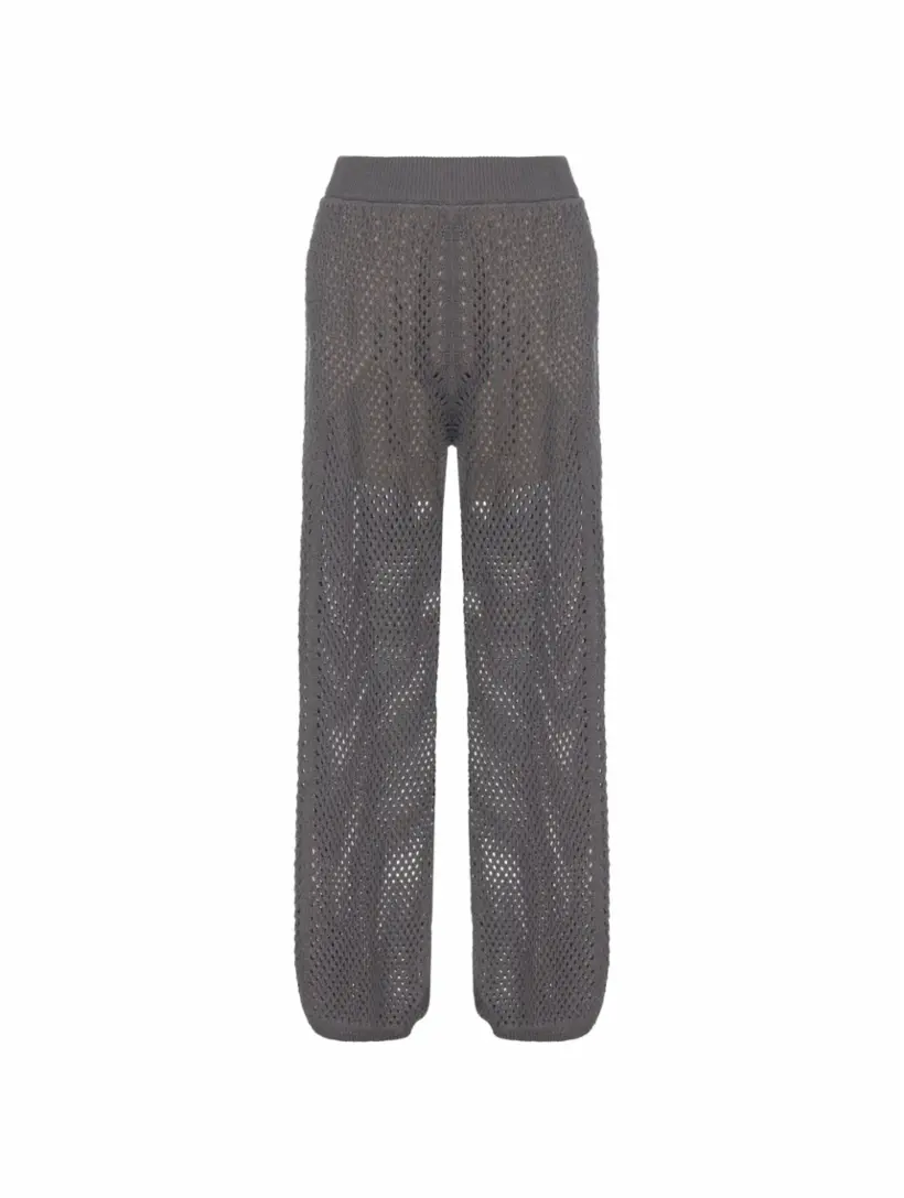 

Вязаные широкие брюки Brunello Cucinelli, серый