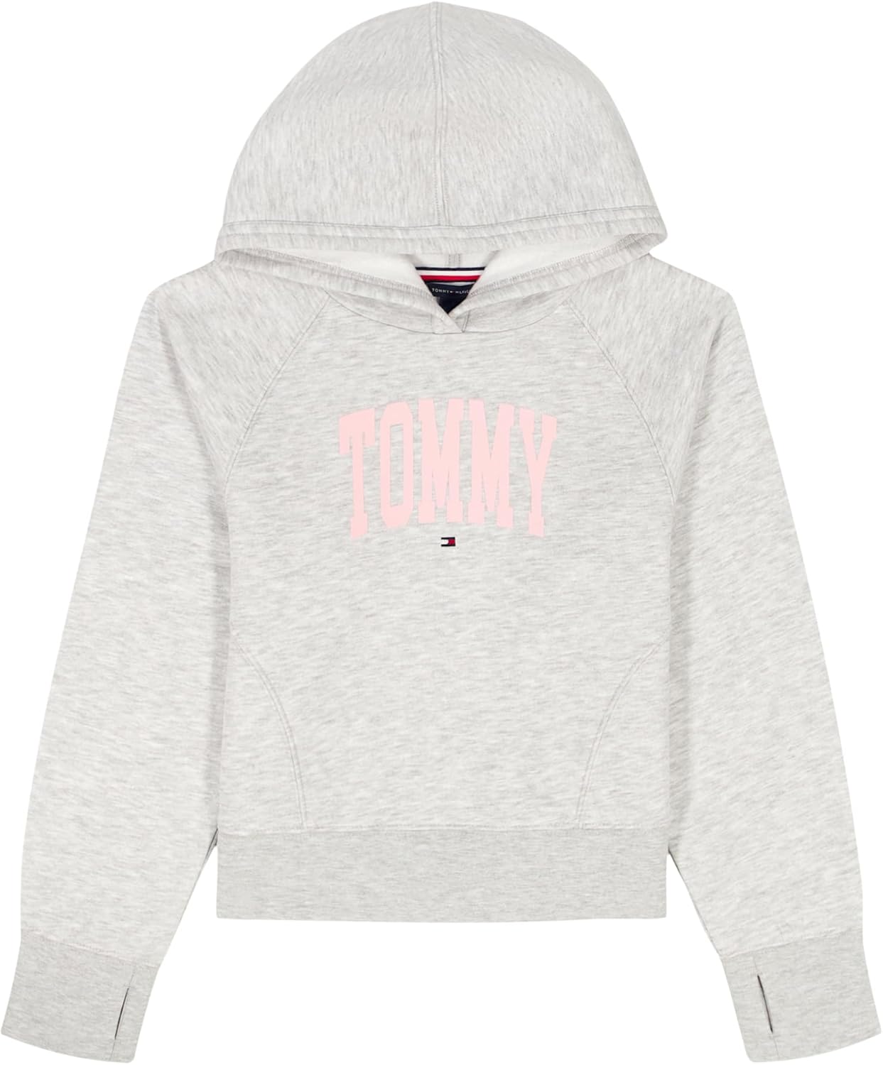 

Толстовка Tommy Hilfiger с длинными рукавами и флисовым принтом для девочек, мягкая и удобная, Seamed Ice Heather