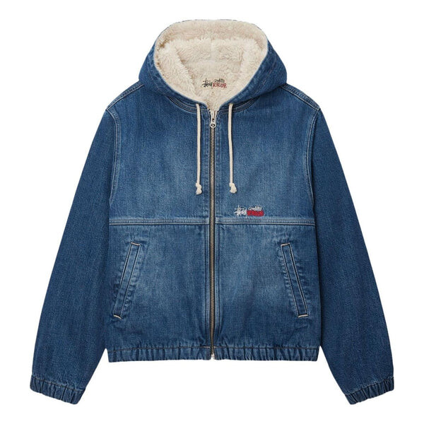 

Куртка denim sherpa work jacket 'blue' Stussy, синий