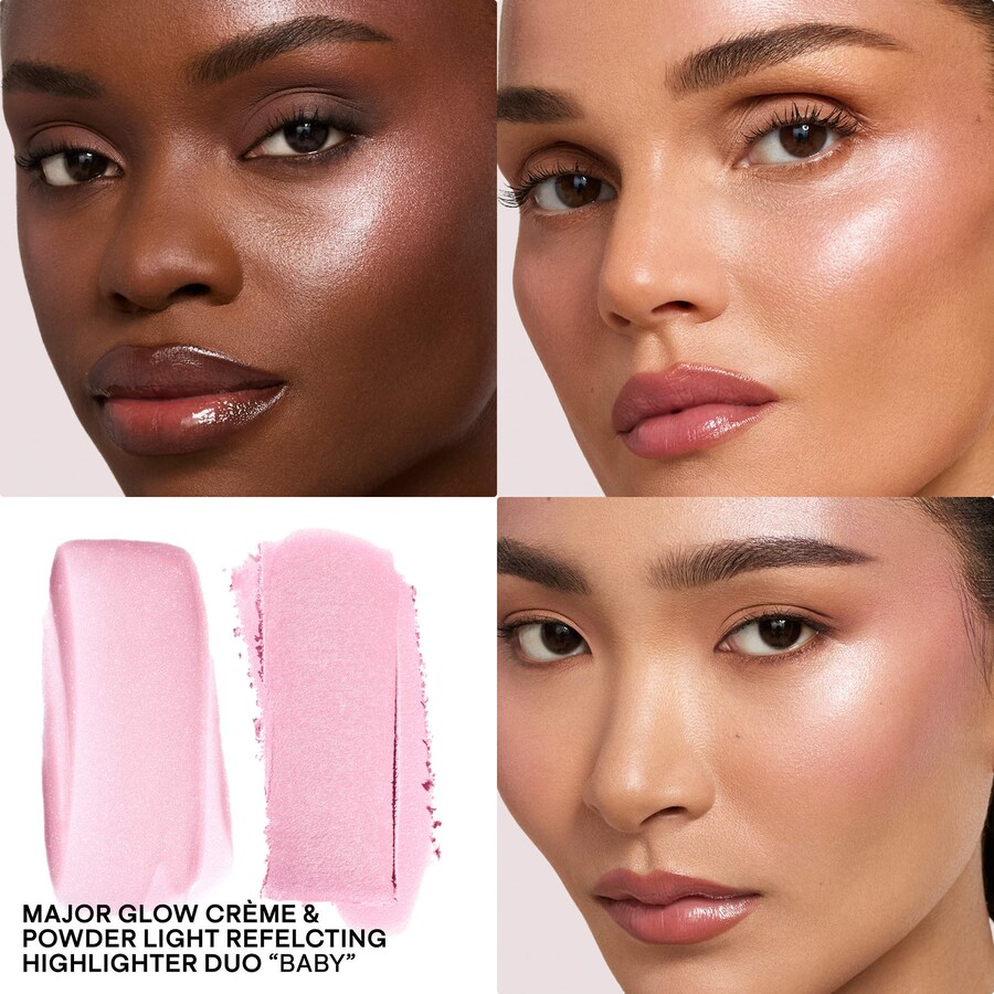 Полупрозрачный хайлайтер Major Glow Creme & Powder Light Reflecting Duo PATRICK TA, 0.21 oz crème and 0.14 oz powder /6 g crème and 4 g powder, Baby — фото 2