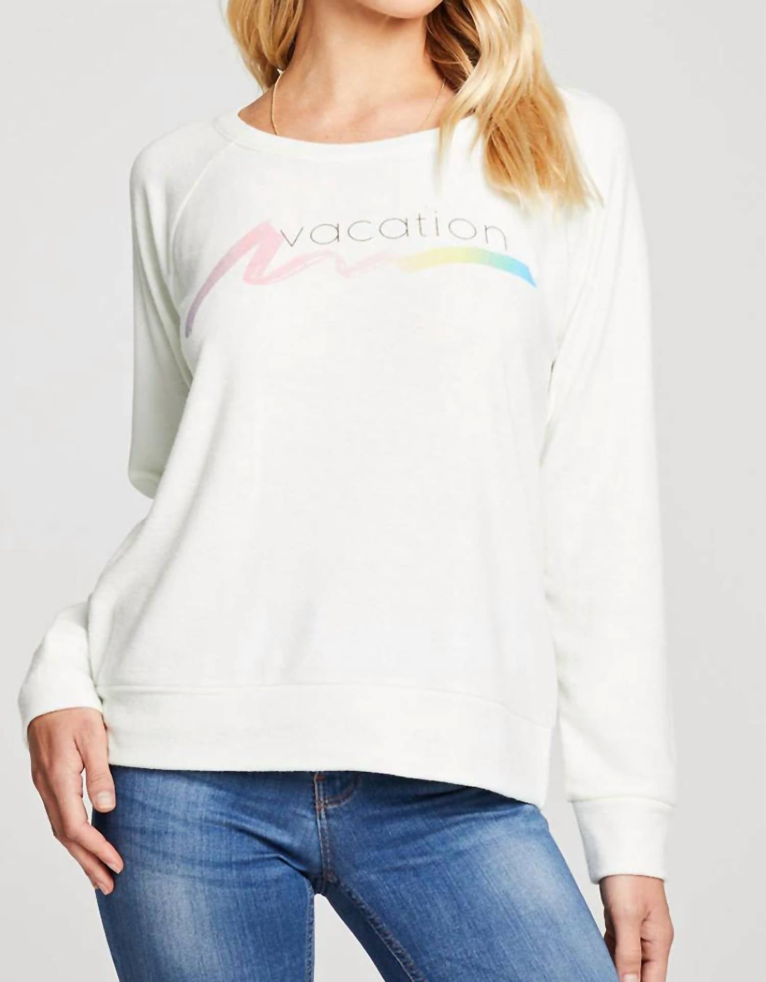 

Пуловер с регланами Vacation Recycled Love Knit в цвете Off White Chaser