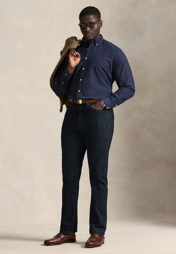 Рубашка оксфорд с окрашиванием Polo Ralph Lauren Big & Tall, темно-синий — фото 2