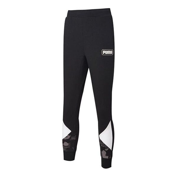 

Брюки rebel camo aop sweatpants 'black' Puma, черный