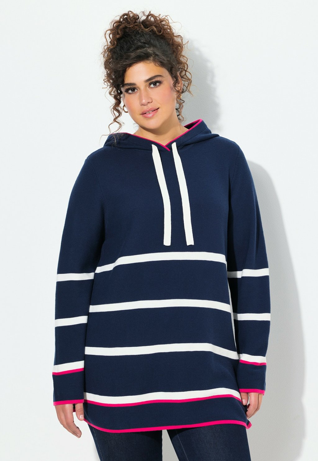 

Джемпер STRIPED LONG SLEEVE Ulla Popken, темно-синий