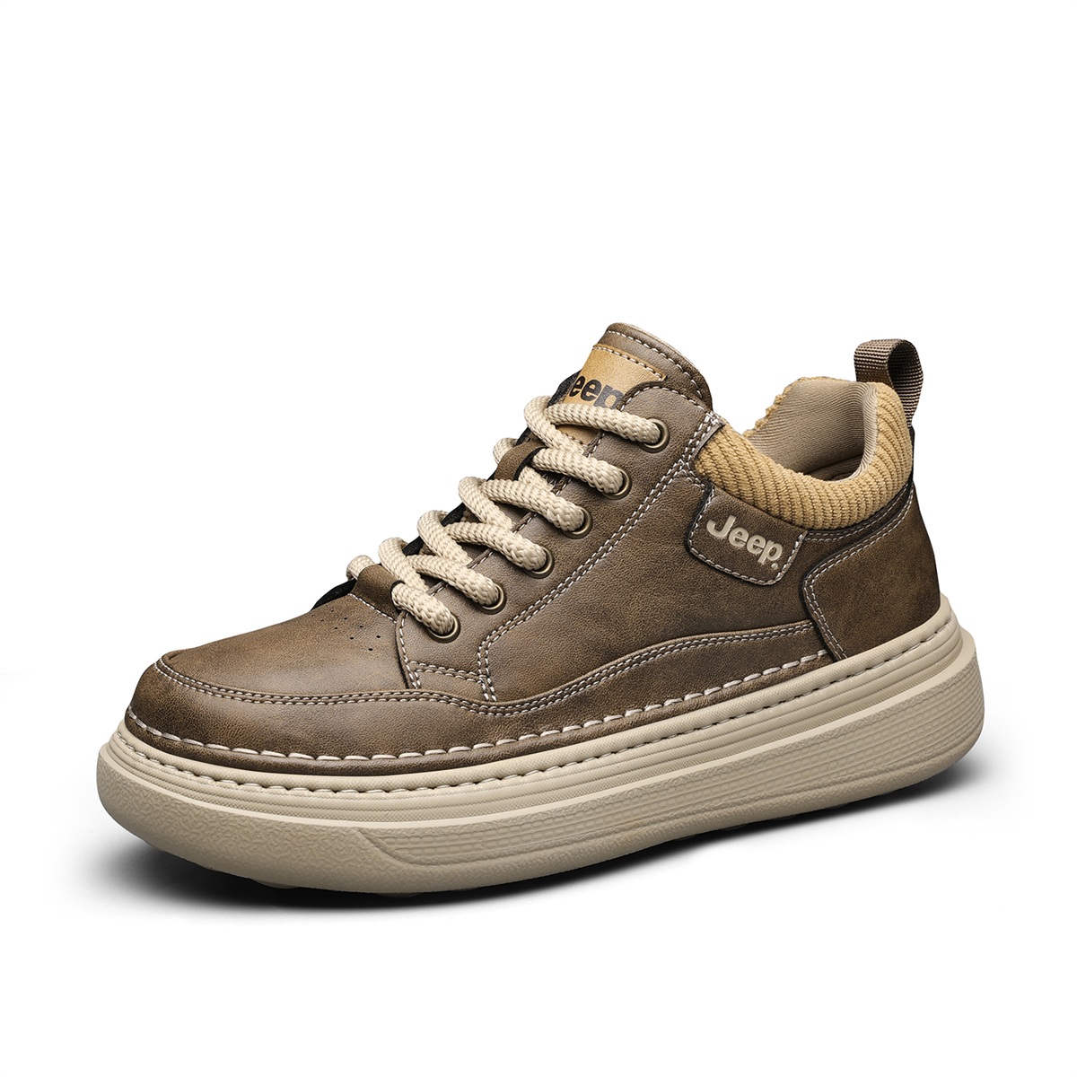 

Мужские низкие скейтбордские ботинки Coverage Abrasion Resistant Lightweight Height Increasing Jeep, хаки