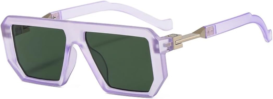 

Солнцезащитные очки для мужчин и женщин - защита UV400 - маленькая оправа, цветные линзы Jelly Color, для занятий спортом на открытом воздухе и вождения DSVIGF, Purple Dark Green